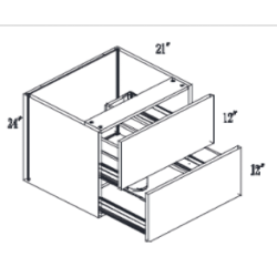 2 Drawers U-Shaped Floating Vanity